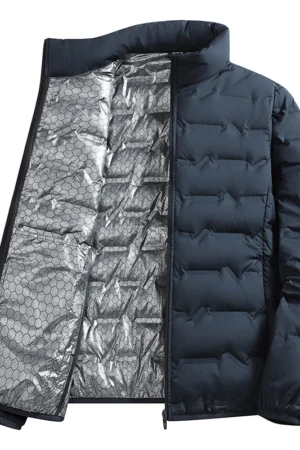 Winter Casual Warm Men Hiking Down Jacket Outdoor Windproof Outerwear Solid Color Thicken Male Down Coats Fashion Stand Collar